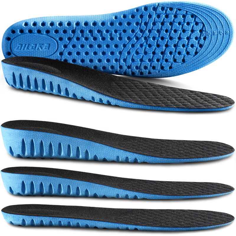 Ailaka Height Increase Insoles for Men Women Honeycomb Shock Absorbing Cushion Shoe Height Insoles Men Women Replacement Sports Shoe Inserts